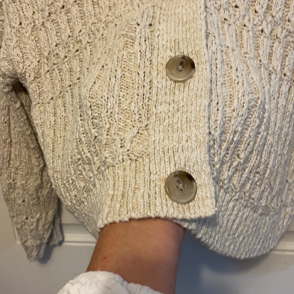 Cable Knit Boyfriend Cardigan petite L - Picture 3 of 4